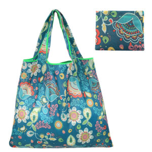 foldable nylon waterproof shopping bag – lightweight portable eco friendly supermarket shoulder bag(made in china)